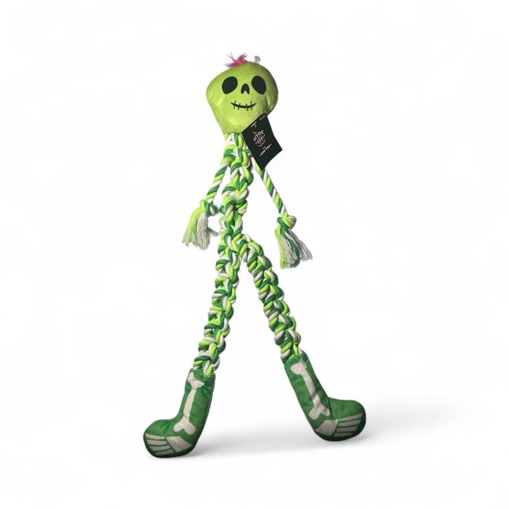 Green Skeleton Rope Dog Toy New